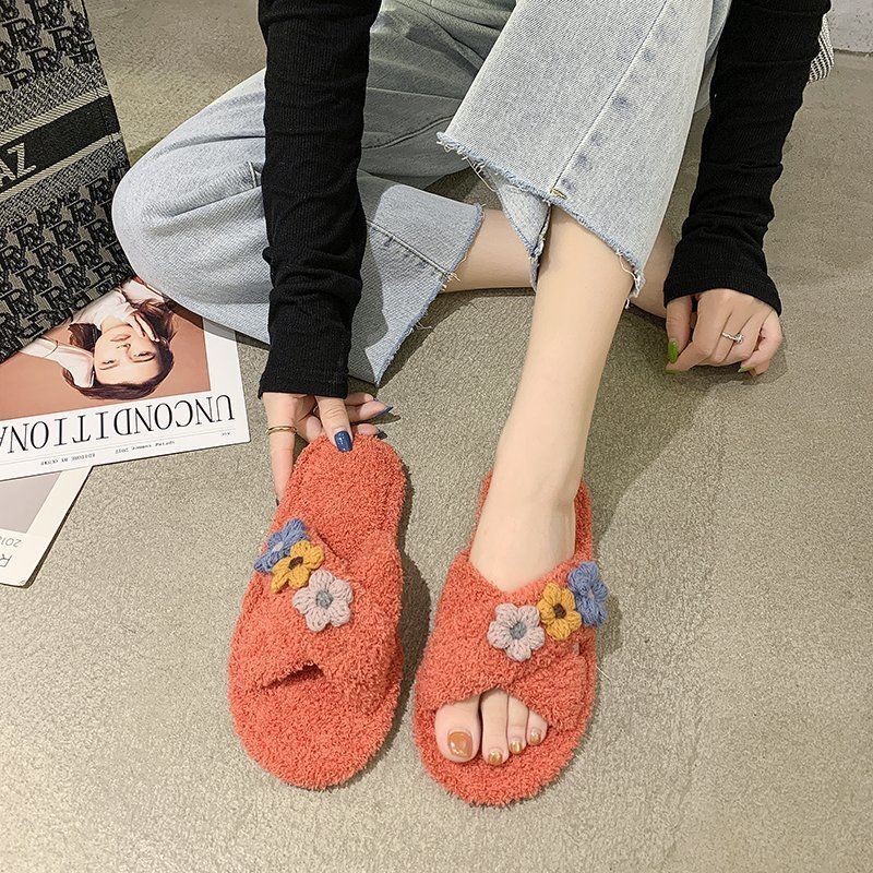 Мягкие плюшевые хлопковые милые тапочки для пар, унисекс, нескользящие напольные домашние пушистые тапочки для женщин, обувь для спальниdf4