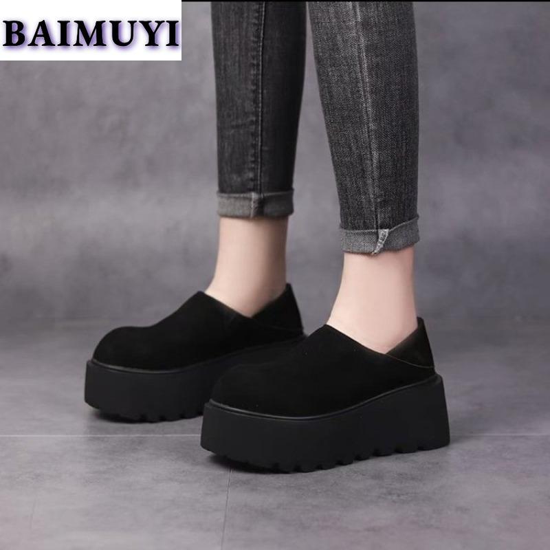 Леопардовые туфли на платформе, женские туфли на плоской подошве, замшевые повседневные кроссовки, брендовые мюли для женщин 2024 года, тренд, зимние плюшевые теплые зимние туфли Botas Mujer