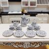 1Комплект 1:12 миниатюрных фарфоровых керамических чашек для кукольного домика, набор столовых приборов, кухонный чайник для кукольного домика, игрушки своими руками