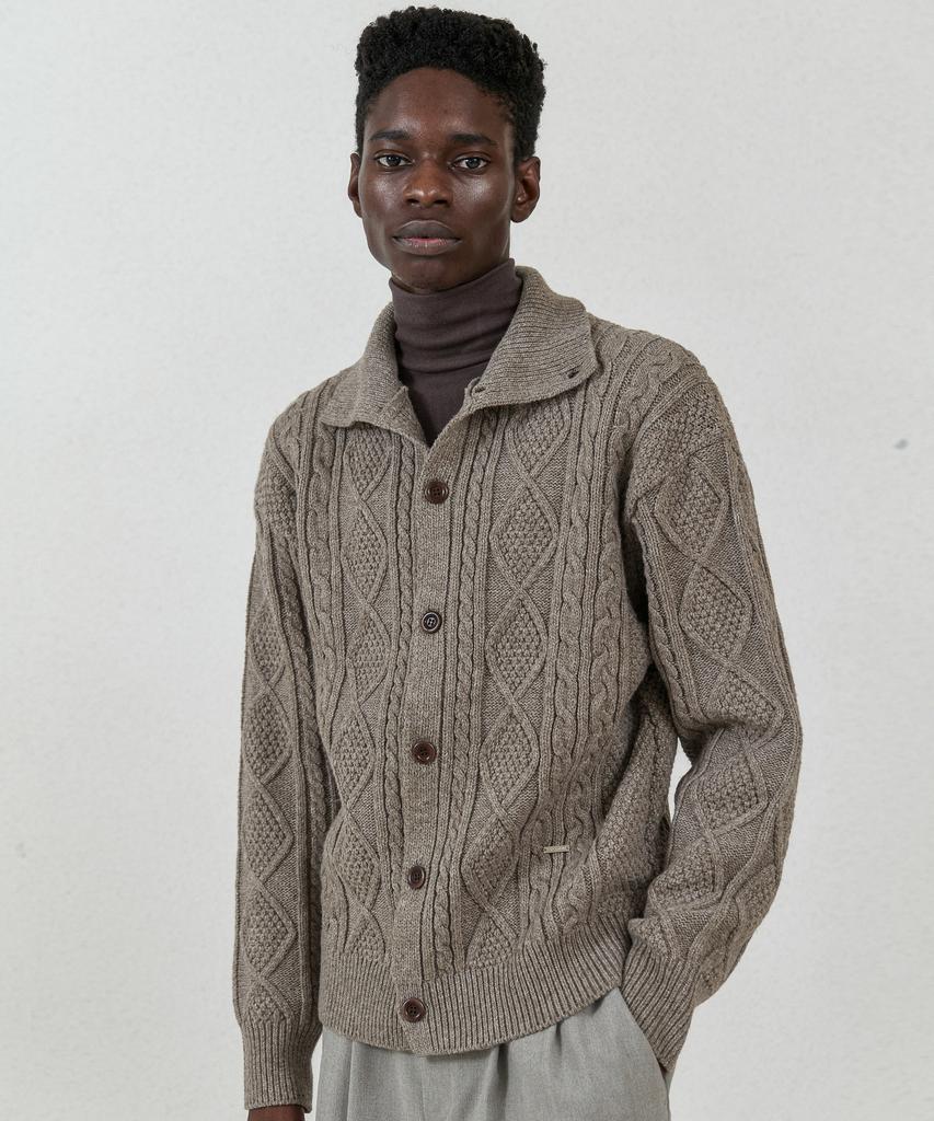 TRIP LE SENS Plate Fisherman Knit Cardigan_Navy