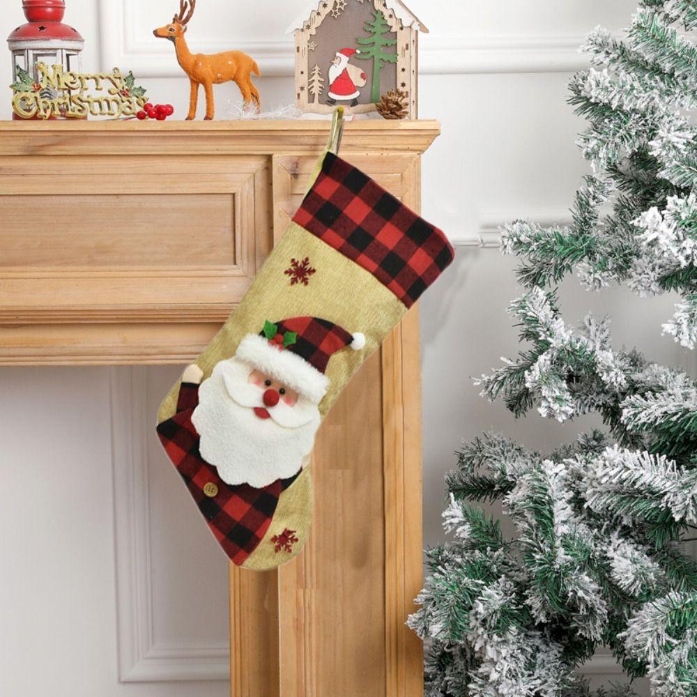 Large Size Christmas Gift Socks Hanging Xmas Gift Bag Navidad Christmas Stocking Christmas Decor