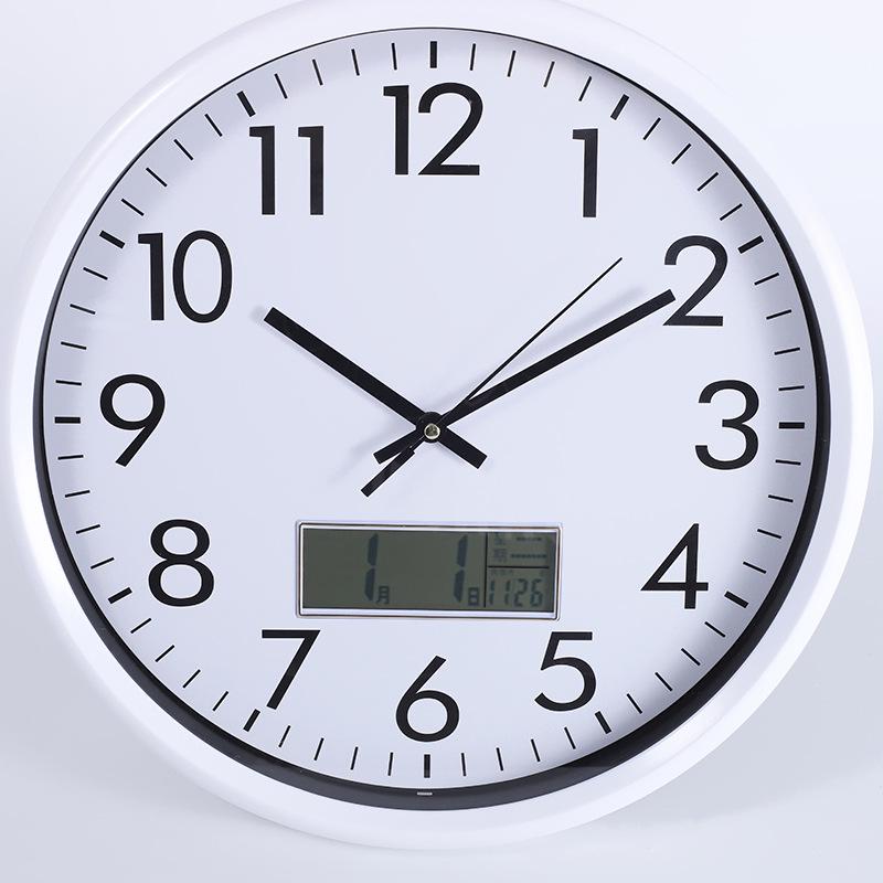 Круглые ЖК-часы-календарь 10, 12, 14 дюймов - Современный минималистичный дизайн для спальни и гостиной