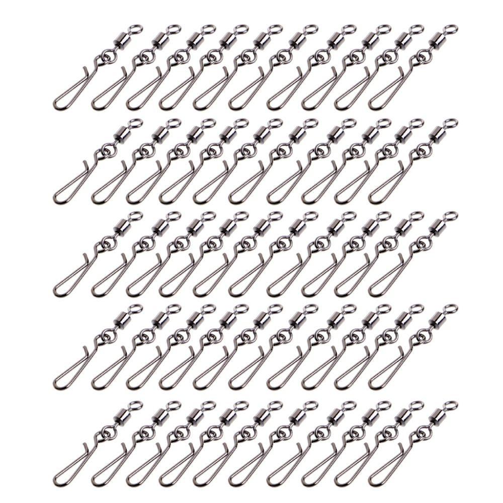10# Stainless Steel Heavy Duty Ball  Fishing Snap Connector with Pin Bearing Barrel  Rolling Swivel