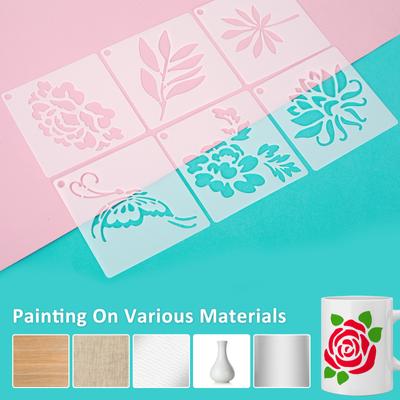 60 шт. Трафарет с цветочным рисунком для птиц, шаблоны для DIY-арта для мебели, стен, полов, стекла, окон, для помещений и улицы, расходные материалы для рукоделия