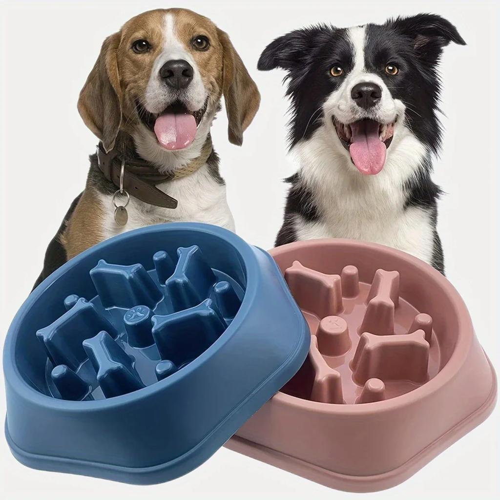 New Large Capacity Slow Feeder Pet Bowl for Dog and Cat - Anti Slip, Non-choking Design for Anxiety Relief - Slow Food Feeding P