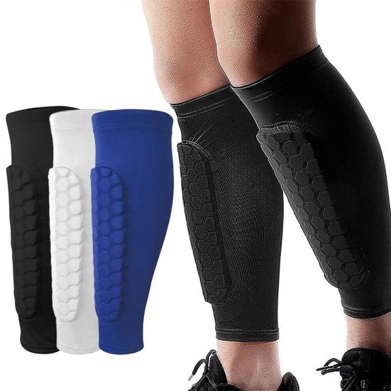 Soccer Shin Guard Sleeves Calf Compression Sleeve with Honeycomb Pads Leg Protection Shin Pad for Kids And Adults Soccer Football Sports