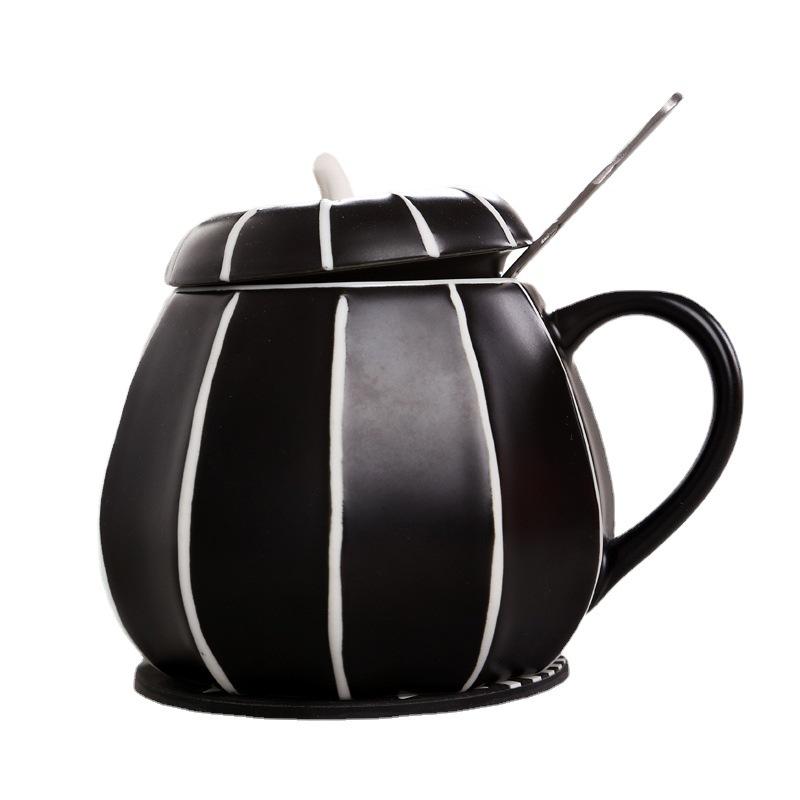 Керамическая чашка для воды с крышкой, подарок на Хэллоуин в виде тыквы, керамическая чашка