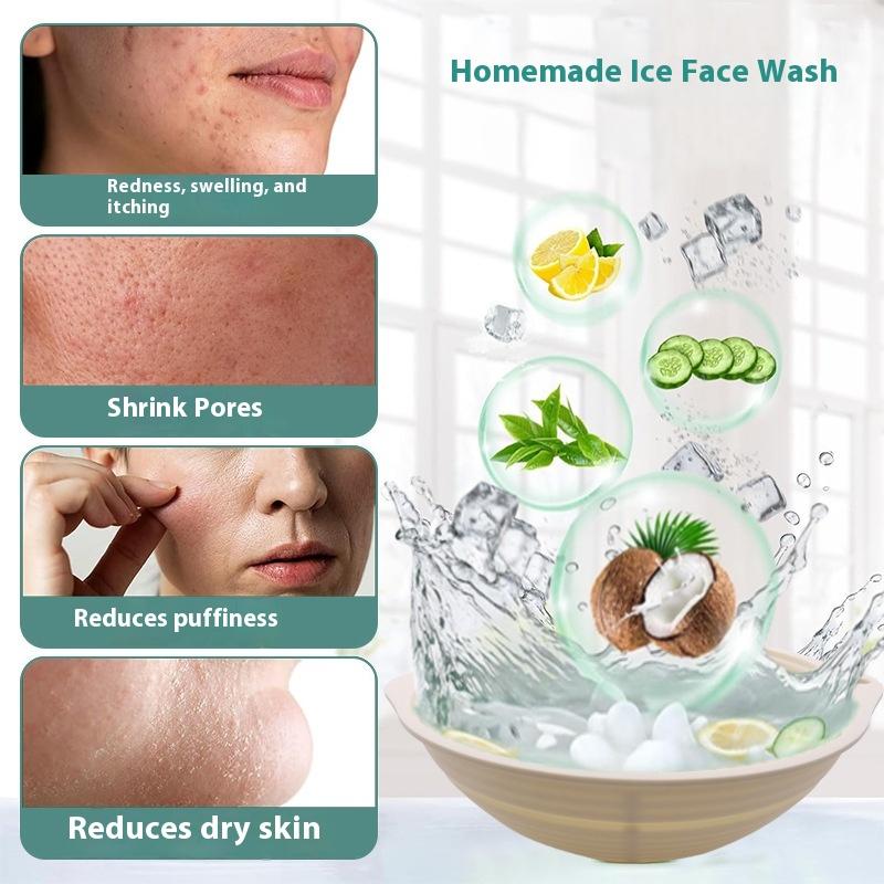 Портативная миска для ледяной ванны для лица для умывания, погружения лица, складной умывальник для ледяных процедур для лица, инструмент для ухода за кожей лица для дома, путешествий