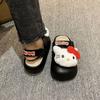 Soft Bottom One-pedal Cotton Slippers Women's Autumn and Winter New Hello Kitty Bag Head Cotton Slippers Women's Outer Wear