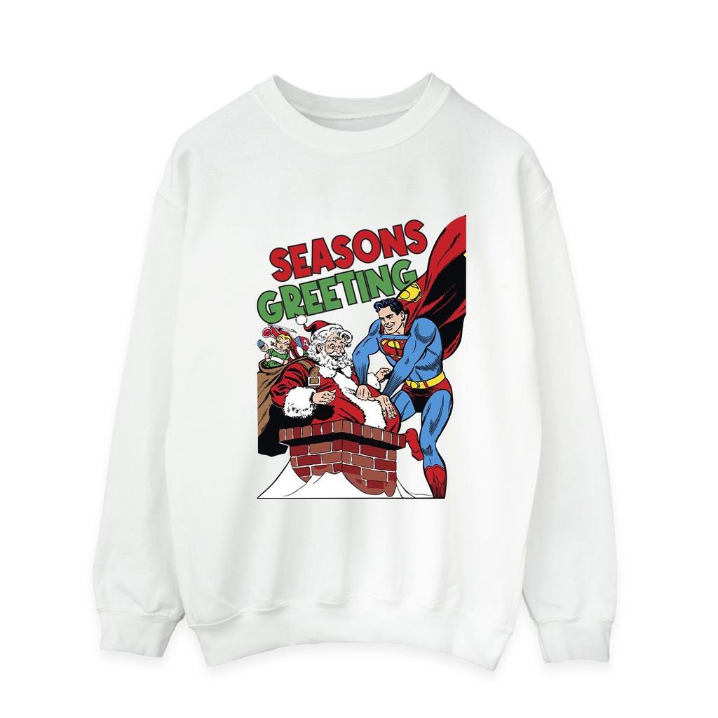 DC Comics Mens Superman Santa Comic Sweatshirt