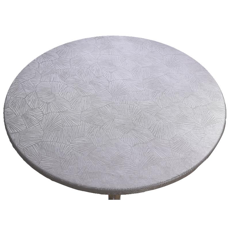 Round Waterproof Table Cover Cloth Protector Polyester Tablecloth Catering Fitted Table Cover with Elastic Edged