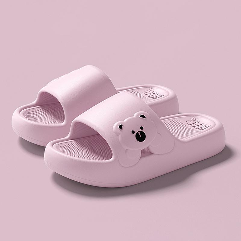 Милый медведь толстая платформа Eva тапочки женские мягкая подошва домашние тапочки для ванной женские облачные слайдеры нескользящие домашние тапочки