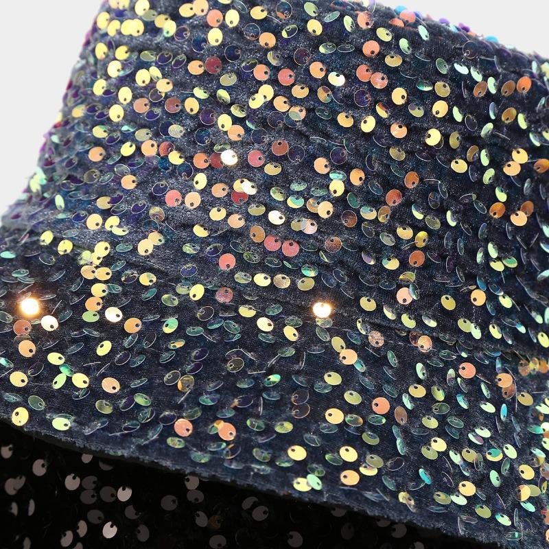 Women S Fashion Sequined Double Sided Wear Fisherman Hat Street Sun Protection