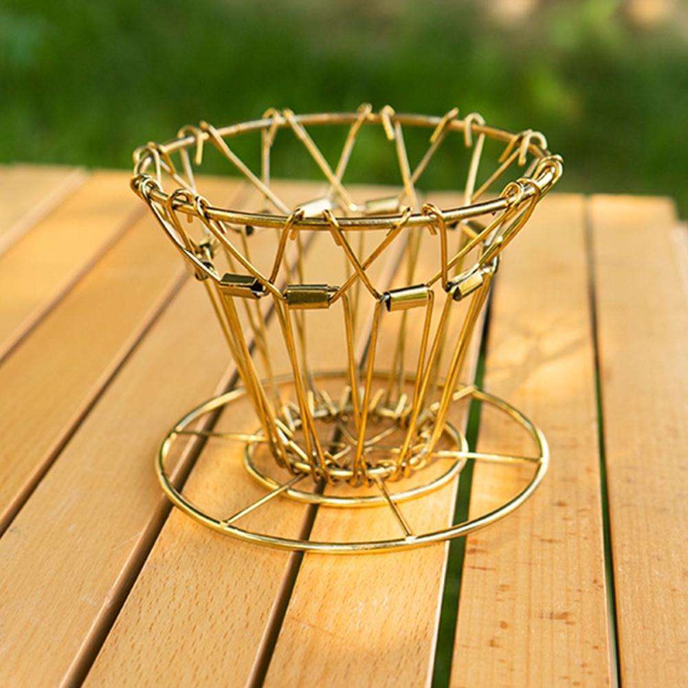 CLS Collapsible Coffee Dripper Filter Paper Holder Camping Stainless Steel Folding Coffee Hand Making Collection Accessories