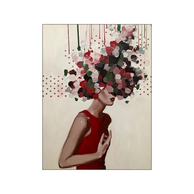 Абстрактная женская голова с цветами, холст, живопись, современные постеры и принты, настенная художественная картина для гостиной, домашний декор