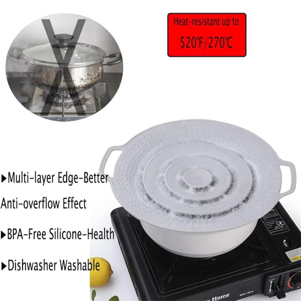 Universal Silicone Spill-proof Pot Lid Cookware Anti-splash Lid Kitchen Anti Overflow Protect Utensil Reusable Pot Pan Cover
