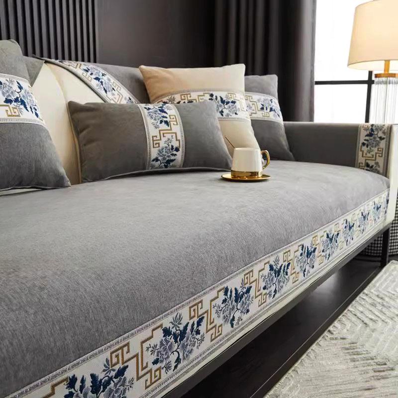 Однотонный шенилловый коврик для дивана, нежное кружевное украшение для гостиной на все сезоны, нескользящая подушка на сиденье дивана, чехол на диван, диванное полотенце