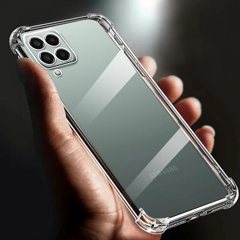 Утолщенный противоударный чехол из мягкого ТПУ с подушкой безопасности для Samsung Galaxy M33 5g, прозрачная задняя крышка, чехлы M 33 Funda