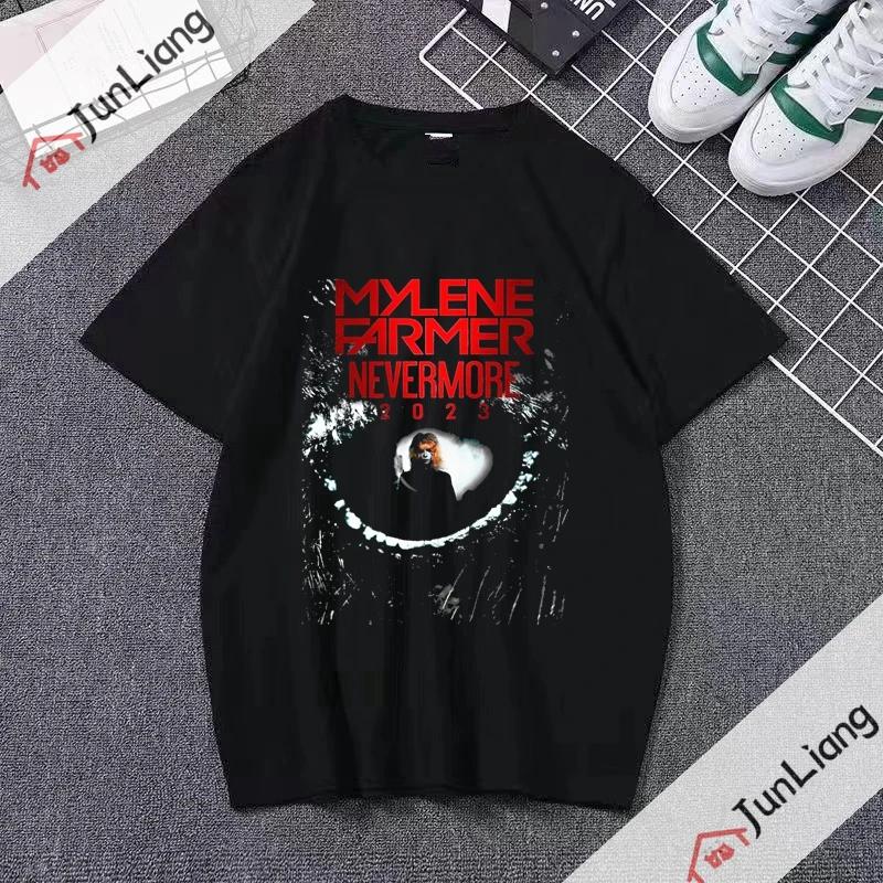 2023 Mylene Farmer Nevermore Merch Shirt Unisexs and Womens Fun Tshirt Round Neck Short Sleeve Birthday Gift Top