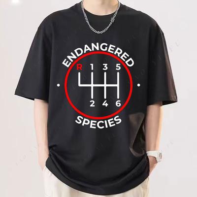 Футболки Gearbox Shirt Endangered Species Ручная коробка передач Рычаг переключения передач 6-ступенчатая футболка для любителей автомобилей Подарок для автолюбителя Одежда