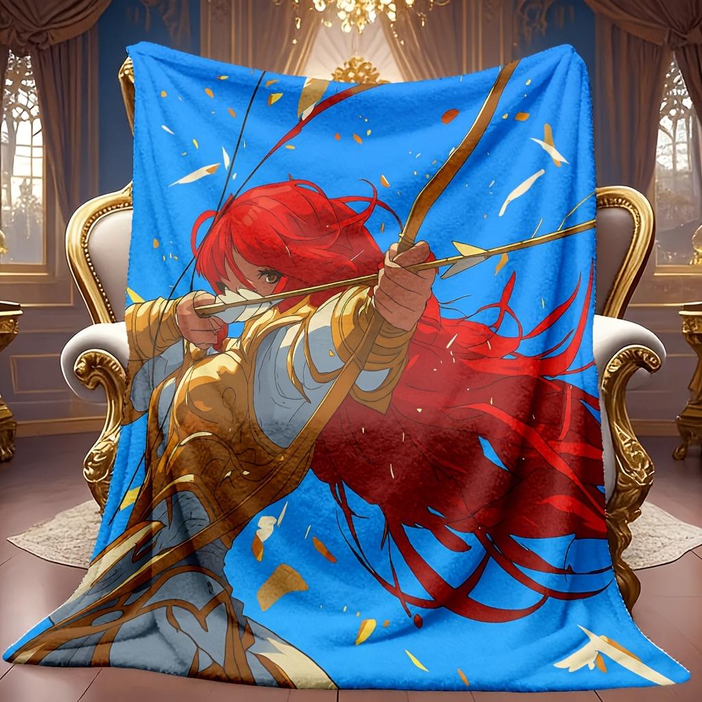 Anime Theme Blanket Soft High-Definition Digital Print Cooling Blanket All-Season Family and Friends Gift Soft Breathable 100% Polyester Perfect Gift