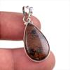 Natural Mahogany Red Obsidian Gemstone 925 Solid Silver Gift Pendant 1.5" n9U87