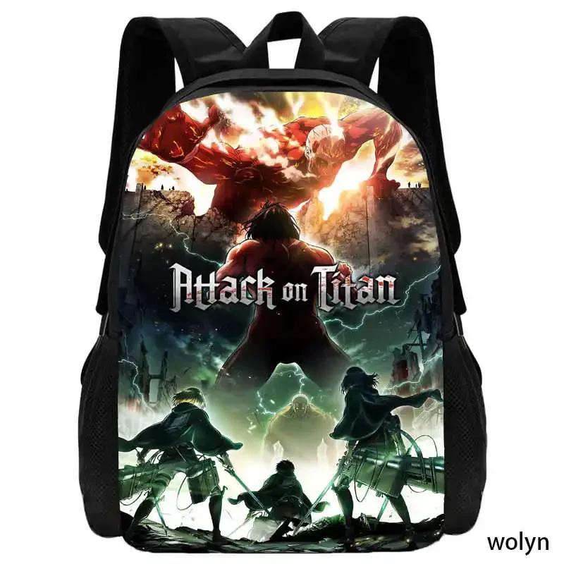Мультяшные школьные сумки для мальчиков и девочек, Рюкзак Attack On Titan для детского сада, Милые легкие детские сумки