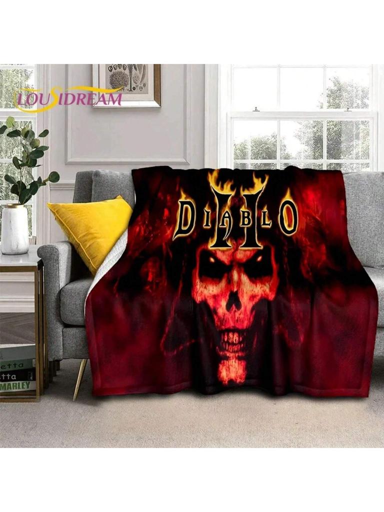 Diablo 3D Retro Game Gamer Soft Blankets,Keep Warm Throw Blanket Comfortable Blanket For Picnic Beds Sofa Home Bedroom Gift
