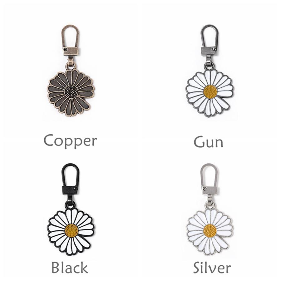 5 шт. съемные сменные ломтики на молнии, головка с замком, без инструментов, пальто, одежда, ломтики головы с подвеской, маленькая ромашка