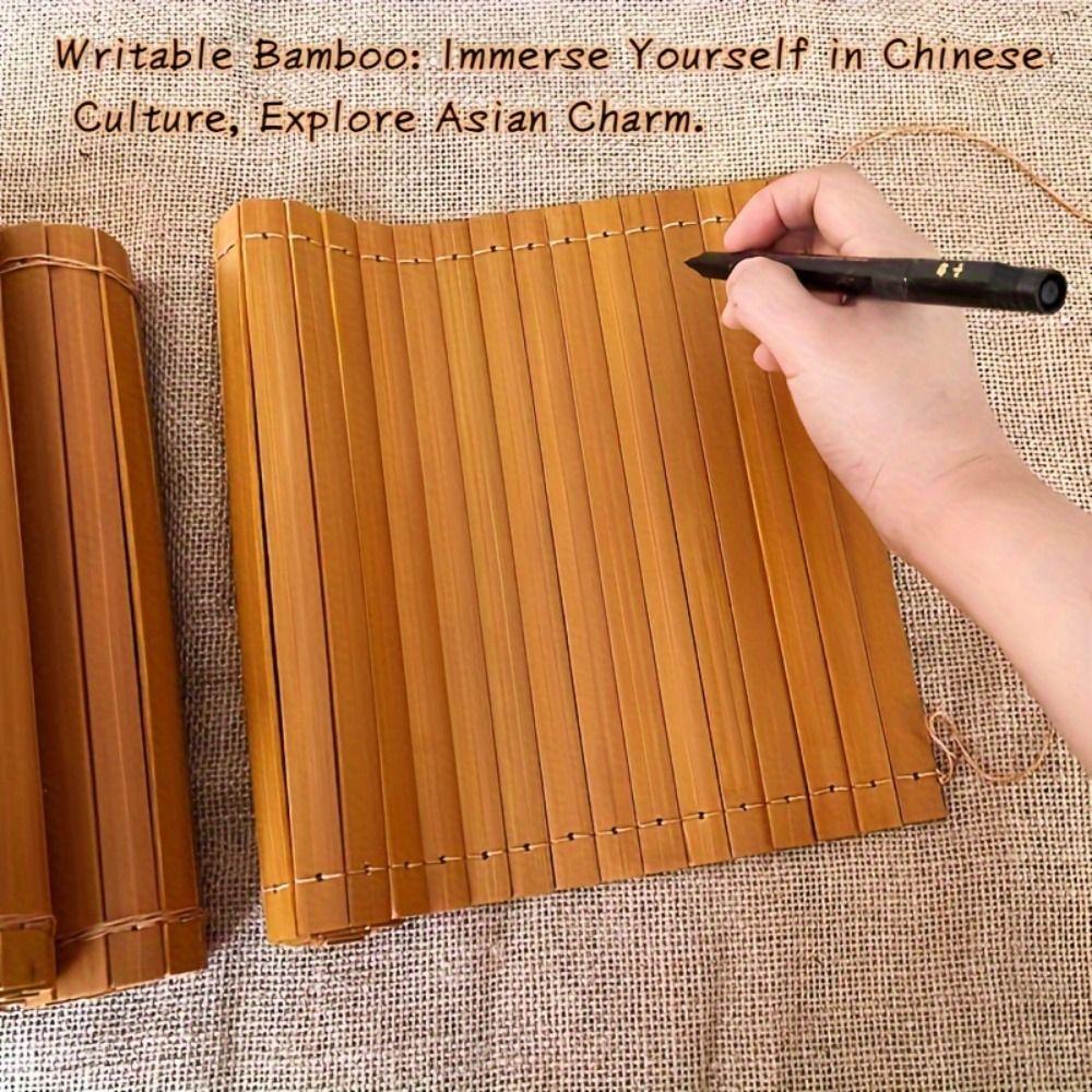Multifunctional Calligraphy Practice Bamboo Book Creative Bamboo Slips Books Scroll  Study