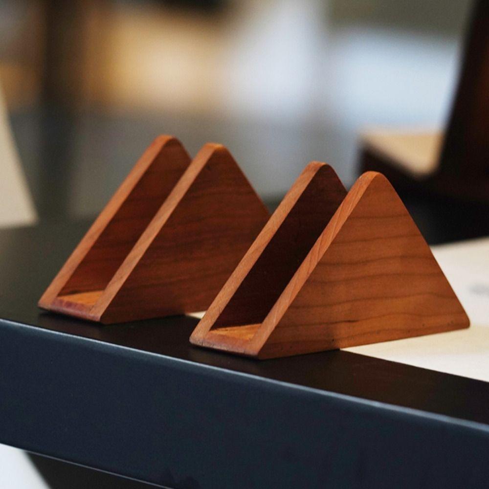 Elegant Wooden Tissue Holder Non-slip Bottom Wood Tissue Dispenser  Commercial Use