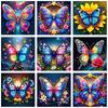 5D DIY Алмазная Живопись Цветная Абстрактная Бабочка Холст Сверкающие Стразы Набор для Творчества Полностью Круглые Алмазные Вышивка Стены