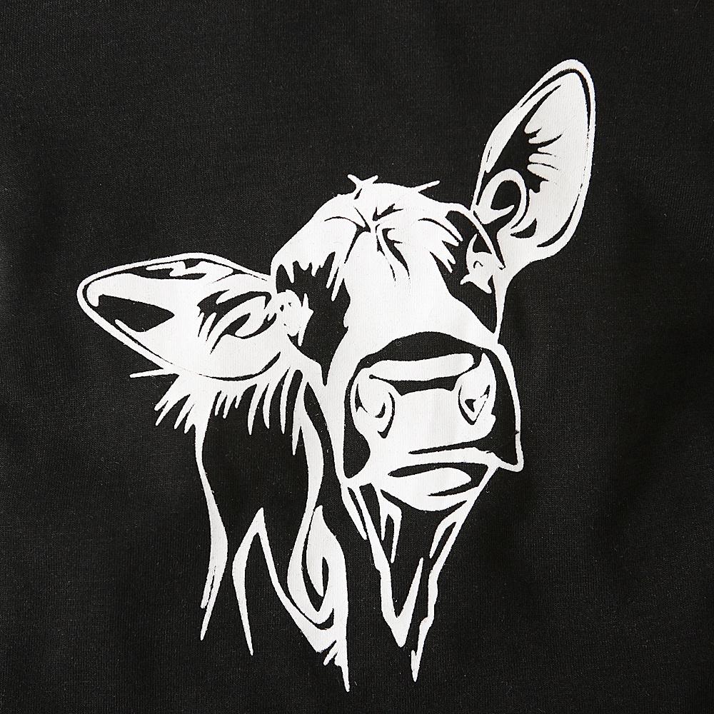 Летняя футболка с принтом коровы для маленьких девочек + шорты + повязка для волос, комплект из 3 предметов, одежда для детей 0-24 месяцев