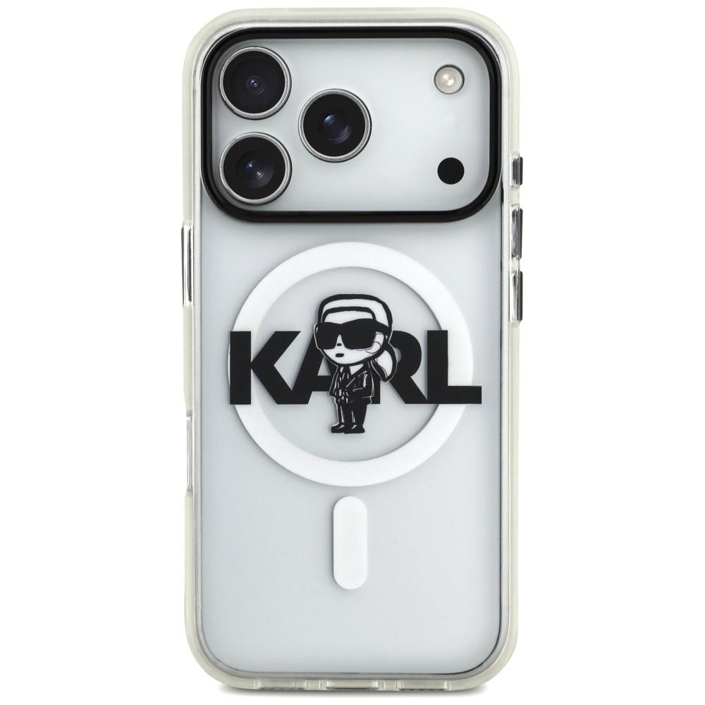 Karl Lagerfeld IML Karl Sketch Logo MagSafe Case for iPhone 17 Pro Clear