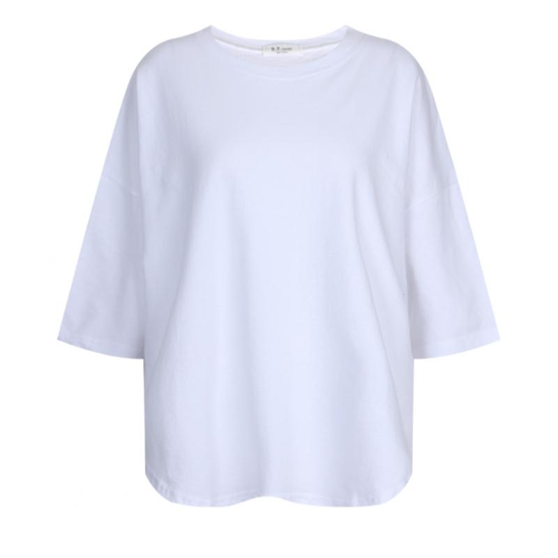 Shop Women Big Size Round Neck Plain Box ShorT Sleeve T shirT lighT Purple Byg