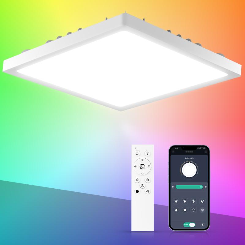 Светодиодные потолочные светильники с регулируемой яркостью, современные панельные светильники с подсветкой, пульт дистанционного управления, 220 В, потолочный светильник для домашнего освещения
