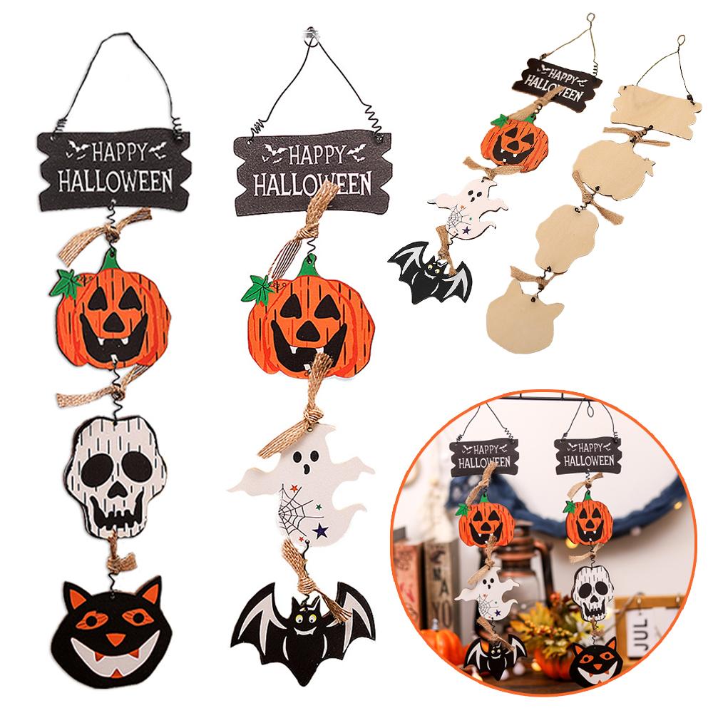 Счастливый Хэллоуин Тыква Знак Жуткие Деревянные Настенные Вывески Номер Дома Добро пожаловать Декор