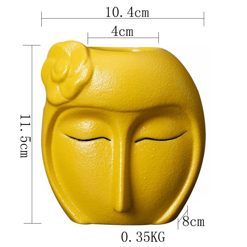 Керамическая ваза современный минималистский декор для дома аксессуары цветок суккулент цветочный горшок подарок студенту креативная ваза с рисунком лица DXUIALOI