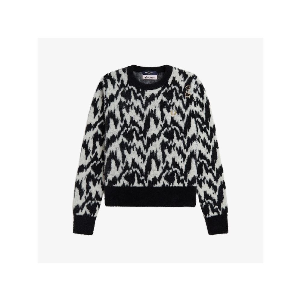 Fred Perry [amy Winehouse] Animal Jacquard Knit   Ecru Afpf2438119 560 qzgAfpf2438119 560