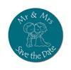 Darling Souvenir Round 45 Pieces Wedding Couple Save The Date Stickers Envelope Seals DIY Party Favor - Black