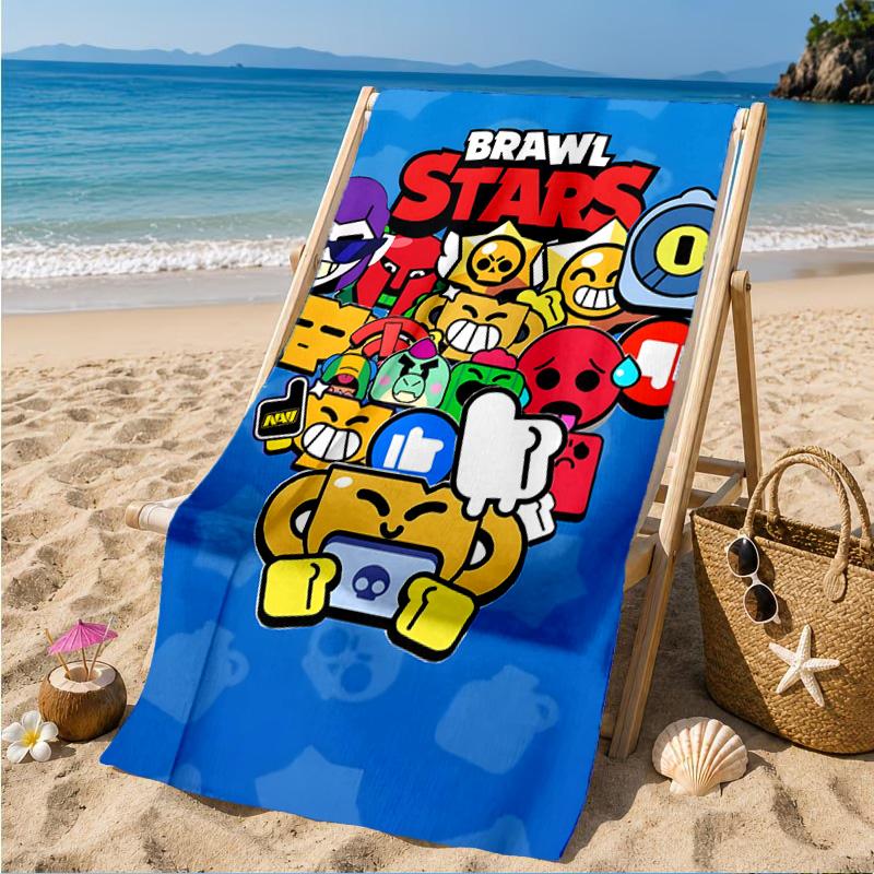 1PC Brawl Stars Microfiber Beach Towel, Soft Lightweight And Quick-Dry, Ideal for Summer Travel, Beach Essential, Swimming Pool Gift