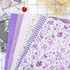 7Pcs 7 assorted styles Floral Cotton Fabric Purple floral pattern Fabric Bundle  Quilt making