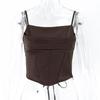 Spaghetti Strap Tank Top Sexy Backless Bandage Skinny Crop Tops 2025 Summer Elegant Lace Up Party Streetwear Women Camis