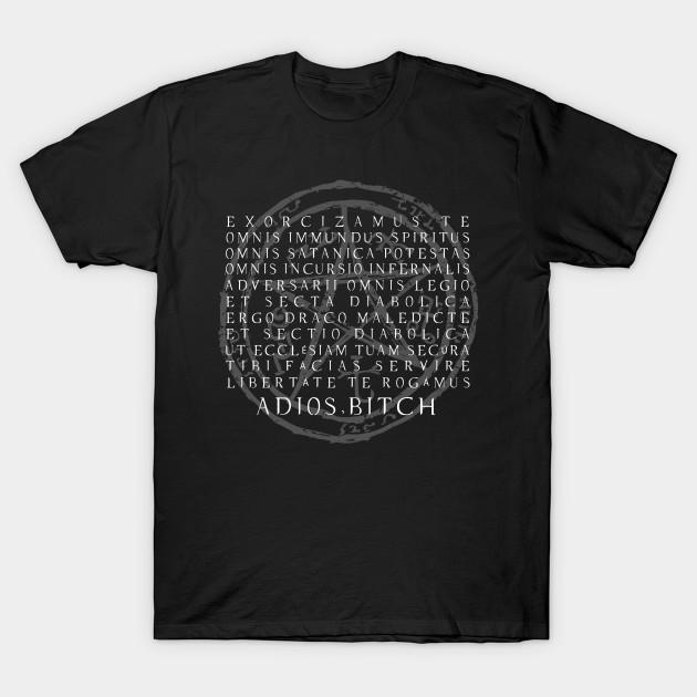 Asian Size Men Print T-shirt Supernatural - Exorcism - Adios Bitch No-Cut Heat Transfer Print Cotton Tshirt