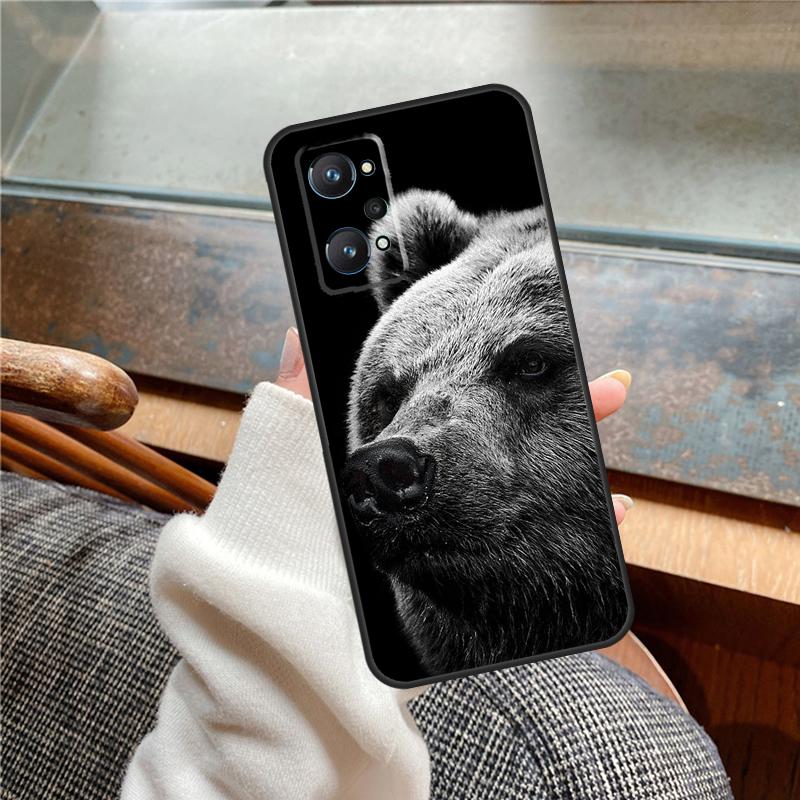 Cute Grizzly Bear Case For Realme 13 Pro Plus 11 12 14 C71 C75 C55 C51 C53 C25 C63 C61 C65 C67 GT6 GT7 15 Pro