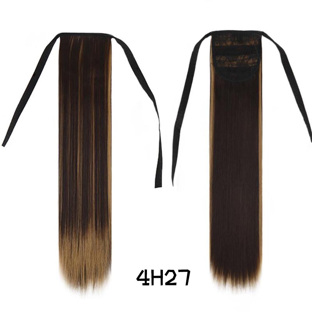 Женский хвост из прямых длинных синтетических волос шелковистой структуры для придания объема прическе