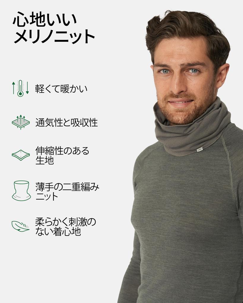 [DANISH ENDURANCE] Мериносовая шейная накидка, один размер, серая, 1 шт. в упаковке