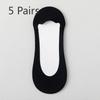 5 Pairs of Women's Summer Thin Pure Cotton Sweat Wicking Anti Skating Silk Invisible Boat Socks