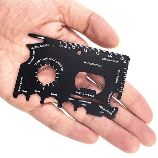 Puntos Stainless Steel Wallet Card Size Outdoor Camping Survival Gear Pocket Multi Tool