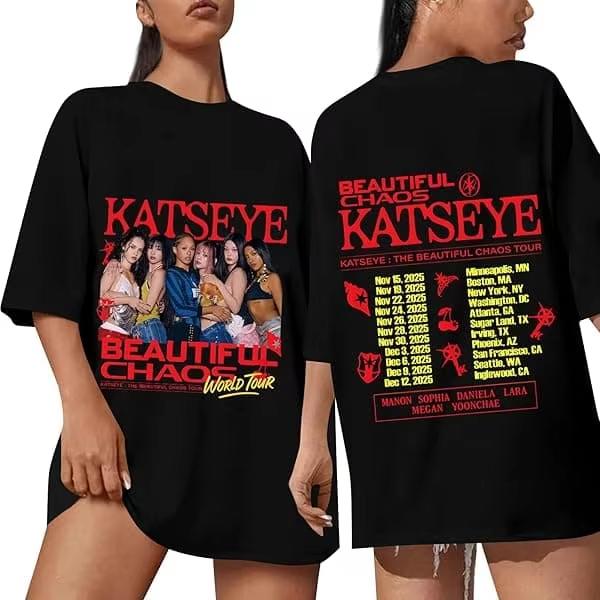 KATSEYE Kpop Girl Group Vintage s Bootleg Tshirt Graphic Print Unisex Casual Streetwear Fans Gift Short Sleeve Tee